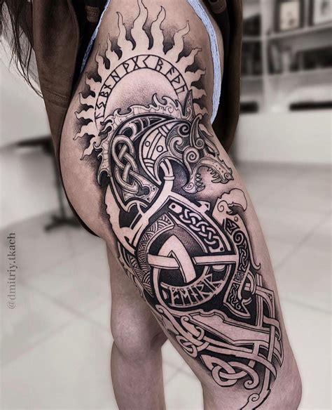 leg tattoo viking|norse tribal tattoos for women.